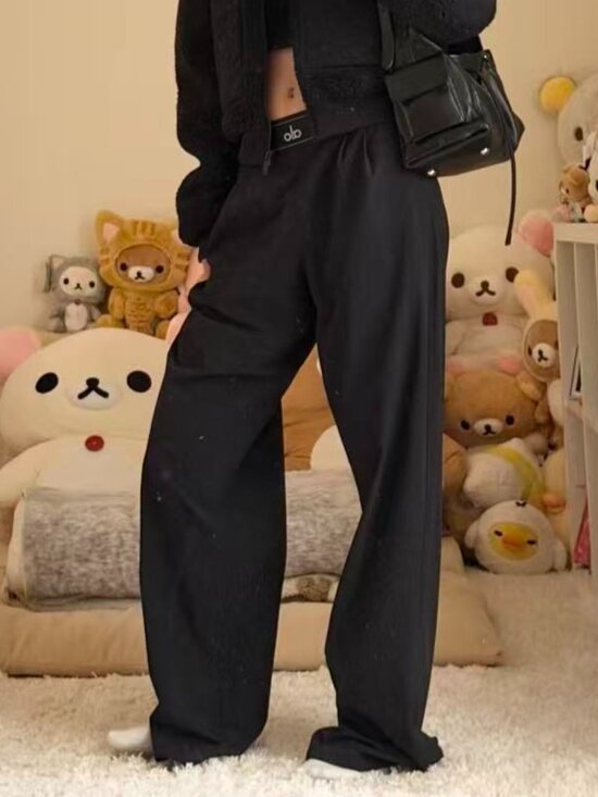ALO Yoga Pants - ✨ALO Yoga Suit Up Trouser Regular Black (NWT)😀 Elastic Waist, Loose Fit